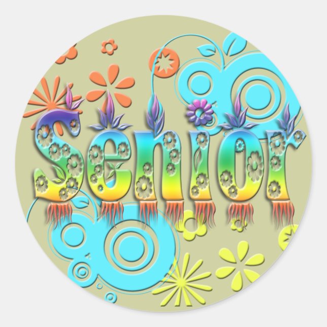 Sticker Rond Senior - Fleurs (Devant)