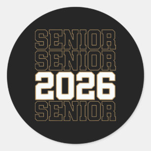 Sticker Rond Senior Groovy 2026 Promotion 2026 Diplômé Senior H