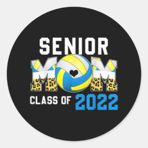 Sticker Rond Senior Maman Classe De Volleyball Mama Graduation