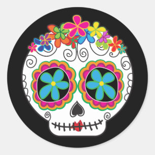 Sticker Rond Señorita Calavera