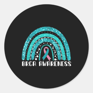 Sticker Rond Sensibilisation à la Brca des guerriers arc-en-cie