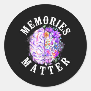 Sticker Rond Sensibilisation à la démence d'Alzheimer Vintage