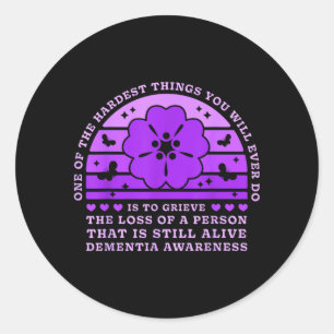 Sticker Rond Sensibilisation à la démence Heimers Femmes Fleur