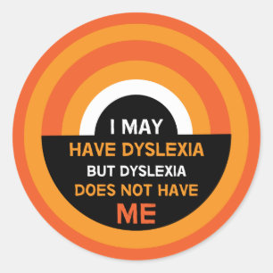Sticker Rond Sensibilisation à la dyslexie  Support  Dons dysle
