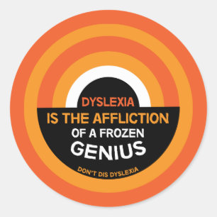 Sticker Rond Sensibilisation à la dyslexie Support Mug de c