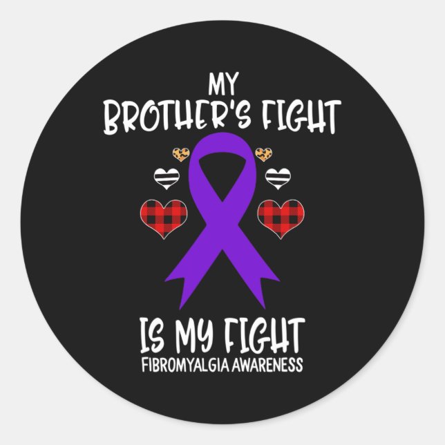 Sticker Rond Sensibilisation à la fibromyalgie Le combat de mon (Devant)
