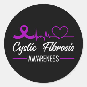 Sticker Rond Sensibilisation à la fibrose kystique Amour pulsé