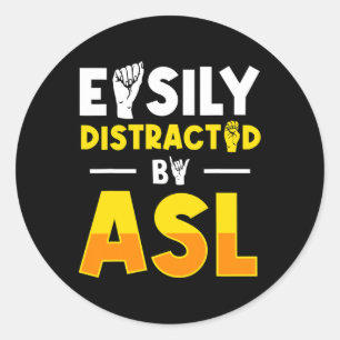 Sticker Rond Sensibilisation à la langue des signes et à la sur