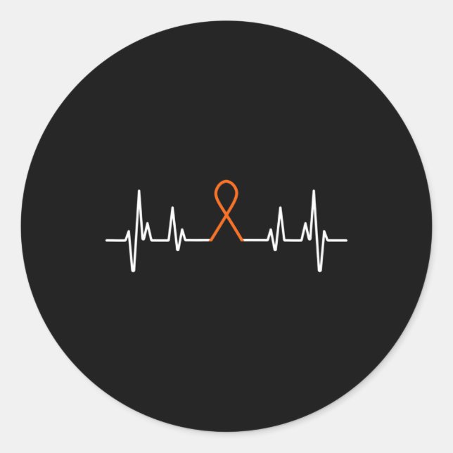 Sticker Rond Sensibilisation à la leucémie Cancer du sang Orang (Devant)