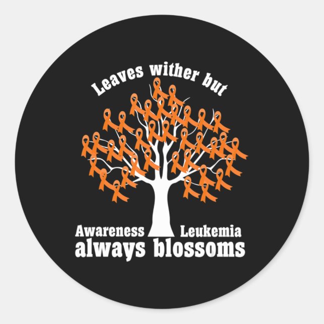 Sticker Rond Sensibilisation à la leucémie de l'arbre du ruban (Devant)