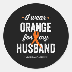 Sticker Rond Sensibilisation à la leucémie Je porte Orange pour