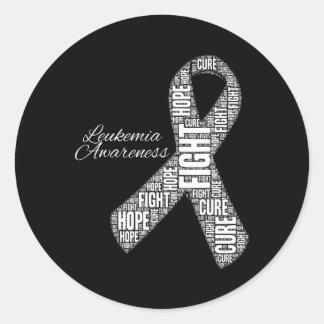 Sticker Rond Sensibilisation à la leucémie Orange Ribbon Lutte 