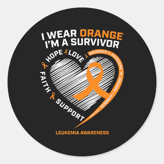 Sticker Rond Sensibilisation à la leucémie Survivante Hommes Fe (Devant)