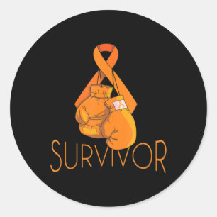 Sticker Rond Sensibilisation à la leucémie Survivor Orange Ribb
