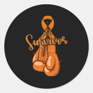 Sticker Rond Sensibilisation à la leucémie Survivor Orange Ribb