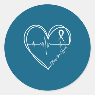 Sticker Rond Sensibilisation à la maladie cardiaque Battement c