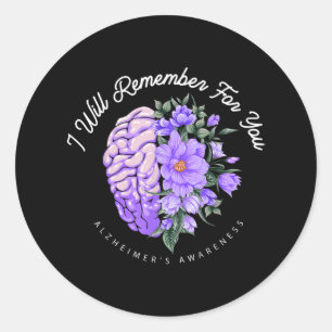 Sticker Rond Sensibilisation à la maladie d'Alzheimer Je me sou