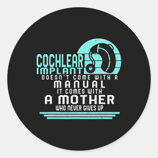 Sticker Rond Sensibilisation à la perte auditive Mère Cochléair (Devant)