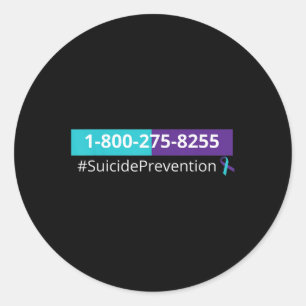 Sticker Rond Sensibilisation à la prévention du suicide 1-800-2