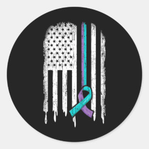 Sticker Rond Sensibilisation à la prévention du suicide Drapeau