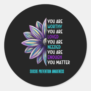 Sticker Rond Sensibilisation à la prévention du suicide Motivat