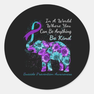 Sticker Rond Sensibilisation à la prévention du suicide Tournes