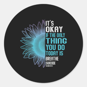 Sticker Rond Sensibilisation À La Prévention Du Suicide Violet 