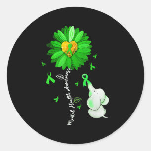 Sticker Rond Sensibilisation à la santé de Tal Eléphant au ruba
