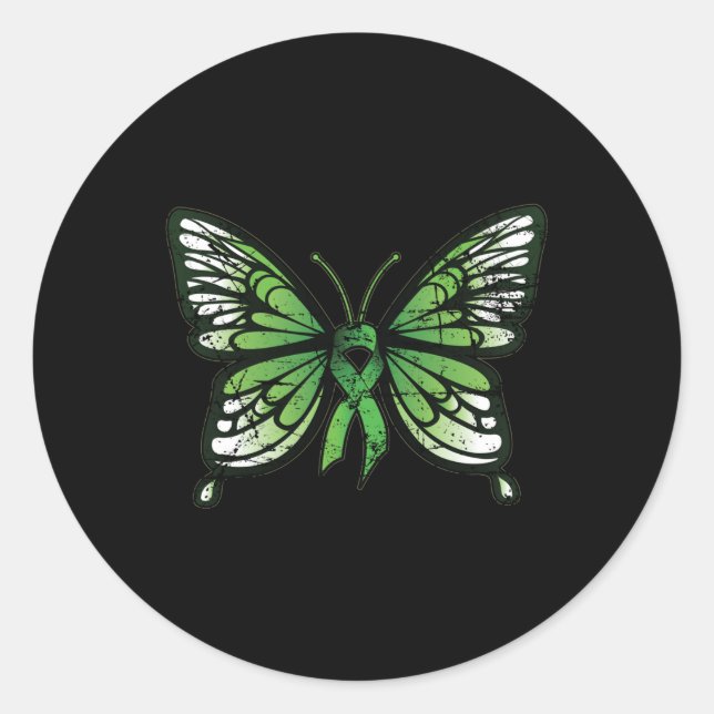 Sticker Rond Sensibilisation à la santé mentale Beurre-ruban ve (Devant)