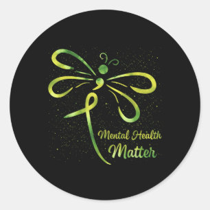 Sticker Rond Sensibilisation à la santé mentale Dragoy compte