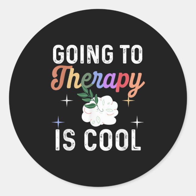 Sticker Rond Sensibilisation à la santé mentale La thérapie de  (Devant)