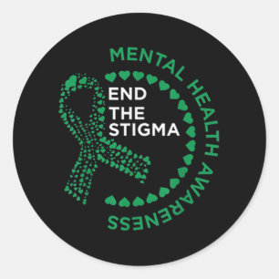Sticker Rond Sensibilisation à la santé mentale Mettre fin à la