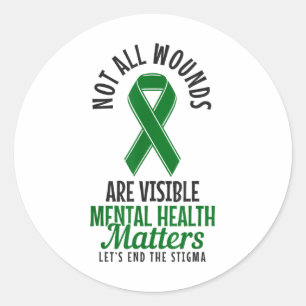 Sticker Rond Sensibilisation À La Santé Mentale Si Toutes Les B