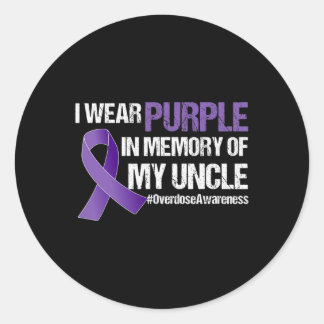 Sticker Rond Sensibilisation à la surdose Je porte le pourpre p