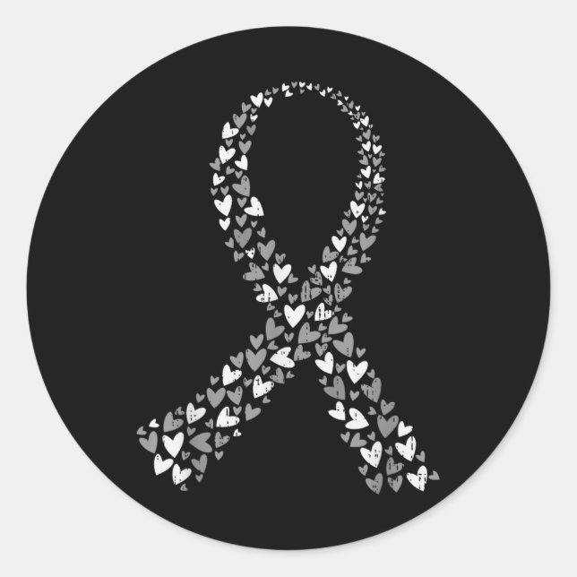 Sticker Rond Sensibilisation à la tumeur cérébrale Cancer du ce (Devant)