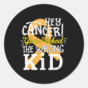 Sticker Rond Sensibilisation à l'enfance au cancer Survivant Wr