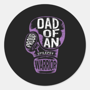 Sticker Rond Sensibilisation à l'épilepsie Fiers Papa Purple Ri