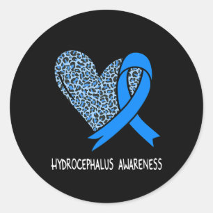 Sticker Rond Sensibilisation à l'hydrocéphalie Ruban bleu