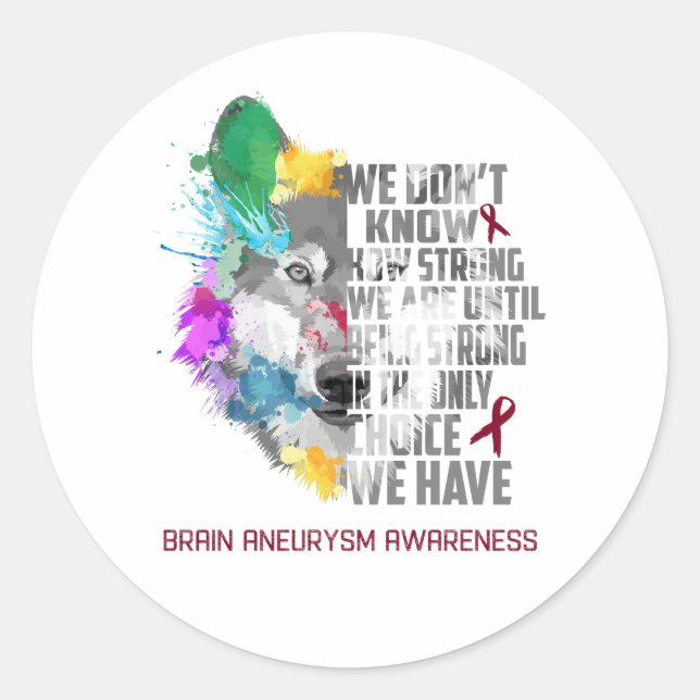 Sticker Rond Sensibilisation à l'neurysme cérébral Cadeaux de s (Devant)