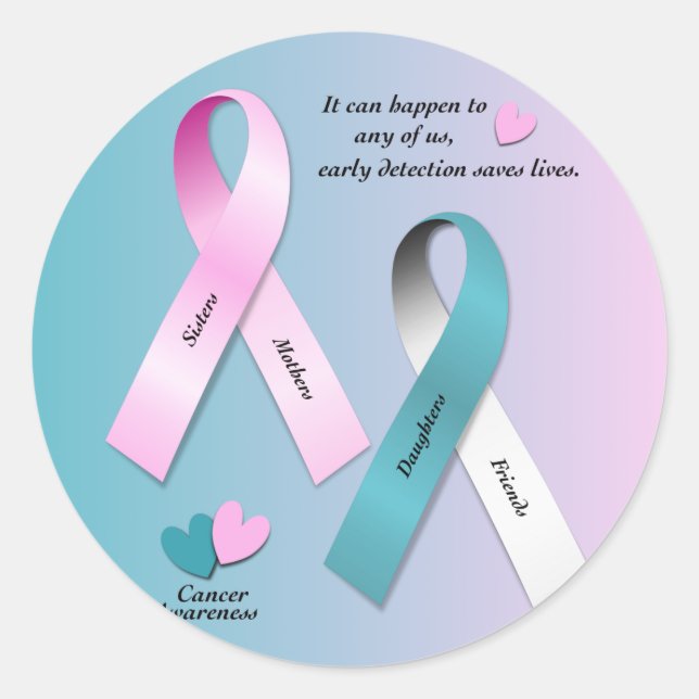 Sticker Rond Sensibilisation au cancer (Devant)