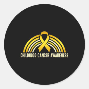 Sticker Rond Sensibilisation au cancer chez les enfants Arc-en-