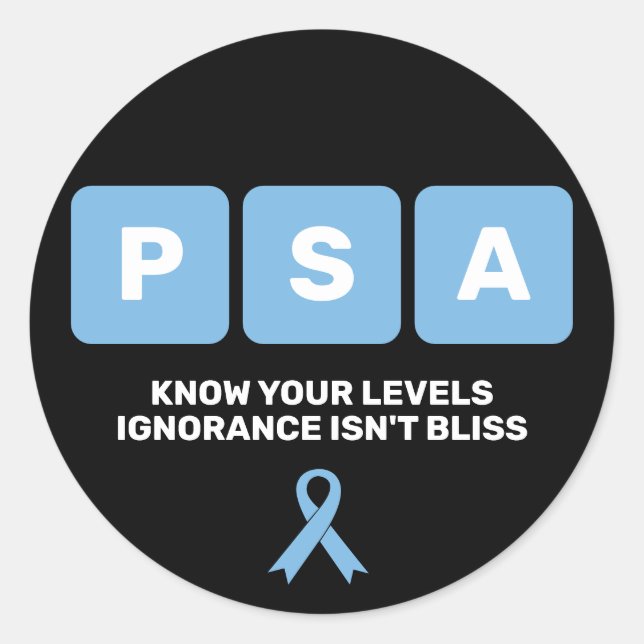 Sticker Rond Sensibilisation au cancer de la prostate PSA (Devant)
