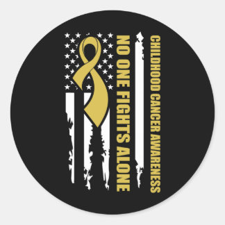Sticker Rond Sensibilisation au cancer de l'enfant Personne ne