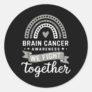 Sticker Rond Sensibilisation au cancer du cerveau Nous combatto