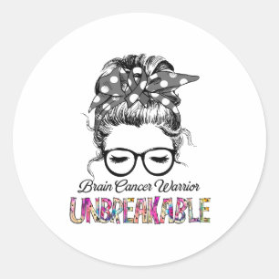 Sticker Rond Sensibilisation au cancer du cerveau Ruban Cadeaux