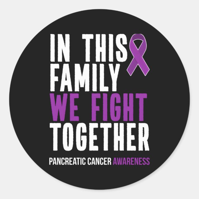 Sticker Rond Sensibilisation au cancer du pancréas Survivant Ru (Devant)