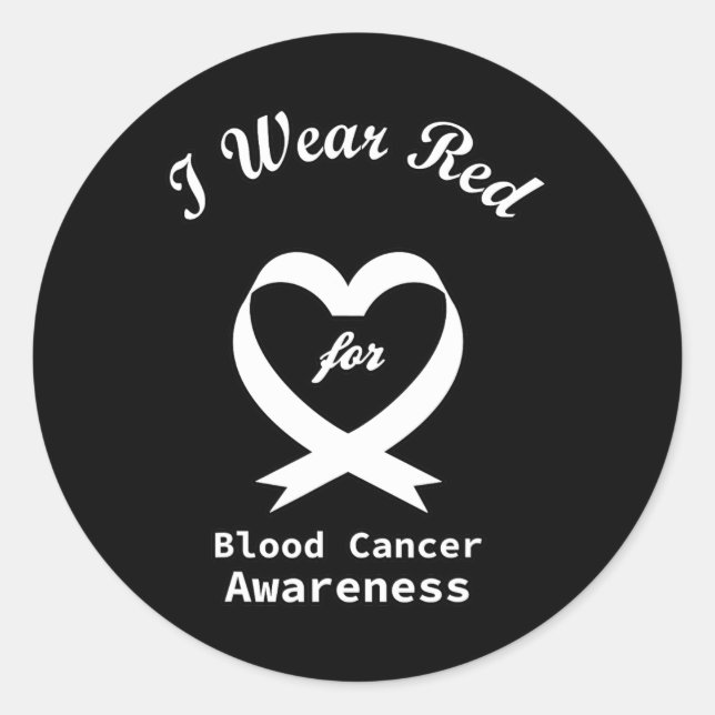 Sticker Rond Sensibilisation au cancer du sang Soutien au Ruban (Devant)