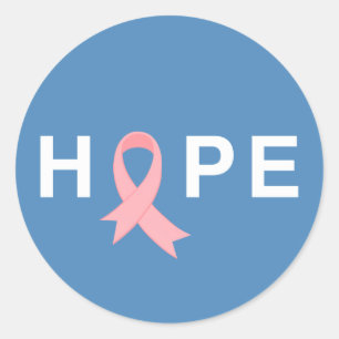 Sticker Rond Sensibilisation au cancer du sein à l'espoir simp