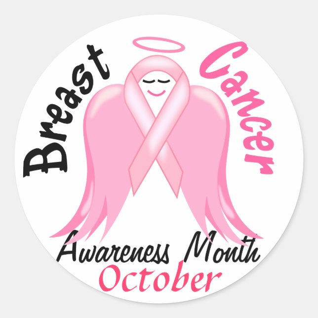 Sticker Rond Sensibilisation au cancer du sein - Angel rose de  (Devant)