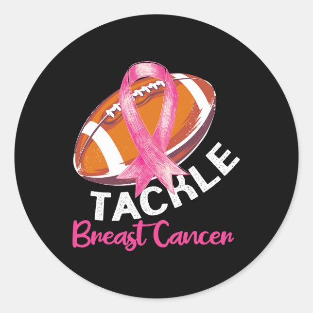 Sticker Rond Sensibilisation au cancer du sein de football pour (Devant)